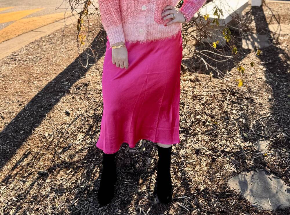 NEW BY TOGETHER manhattan dream skirt in magenta